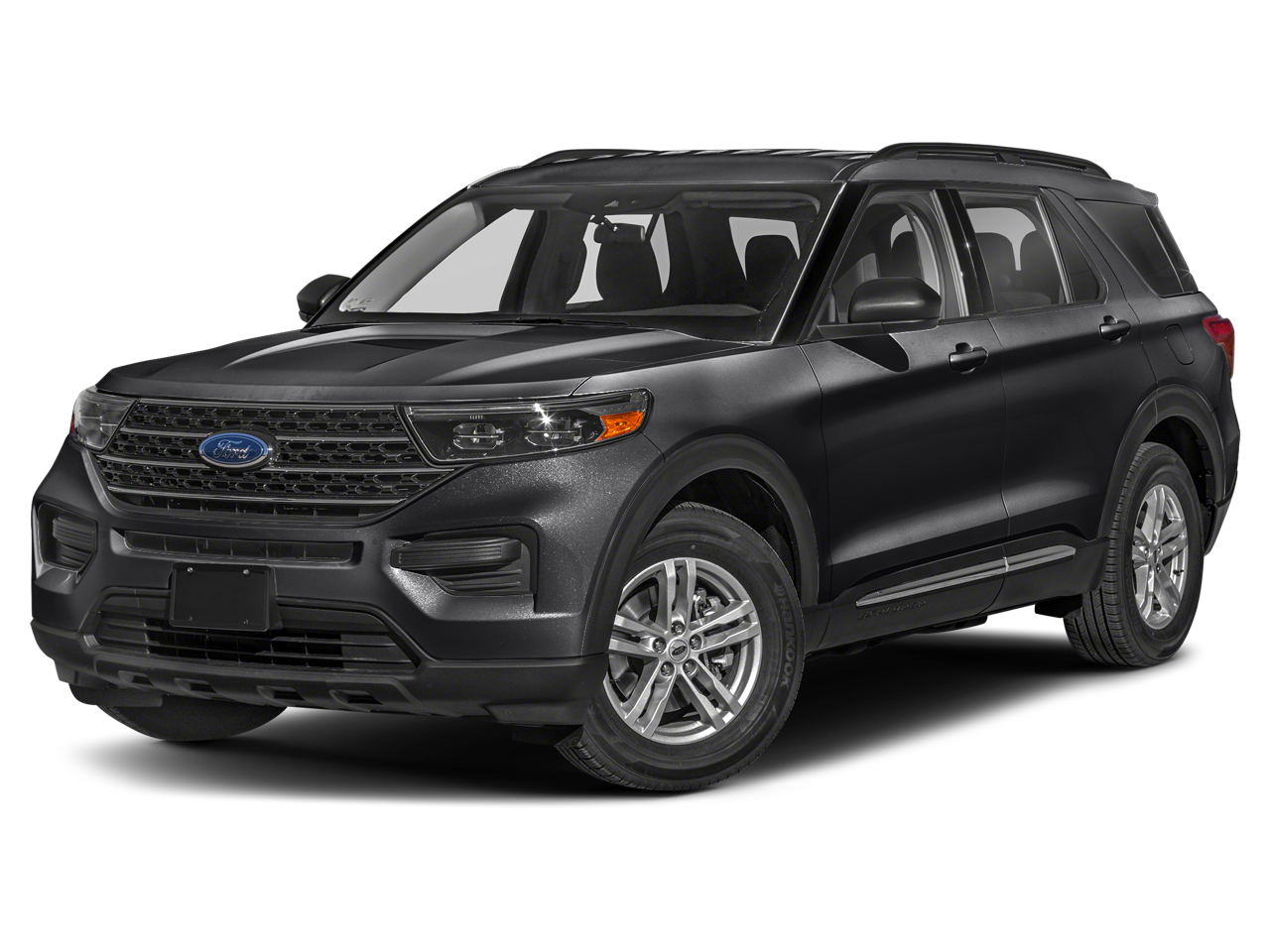 2023 Ford Explorer XLT in Agate Black (Um) — front three-quarter view
