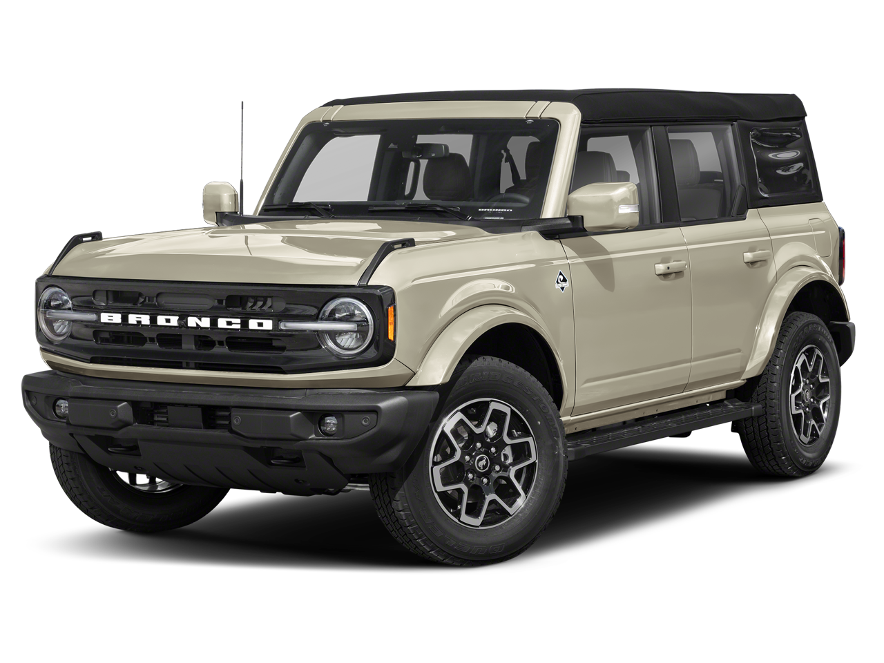 2026 Ford Bronco OUTER BANKS 4 DOOR in Desert Sand Va — front three-quarter view