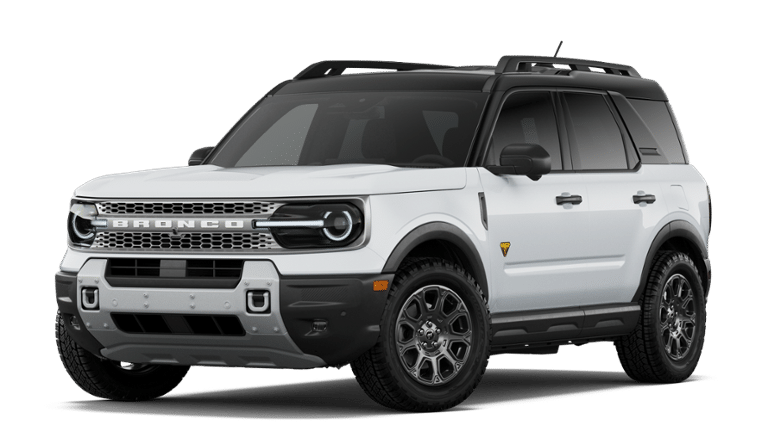 2026 Ford Bronco Sport BADLANDS 4X4 in Oxford White Yz — front three-quarter view